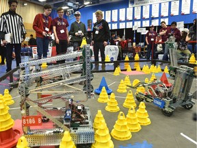 The top school teams from across Alberta faced-off in the VEX Robotics Provincial Championships at NAIT in Edmonton for a chance to qualify and attend the VEX Robotics World Championship in Louisville, Kentucky. February 19, 2018.