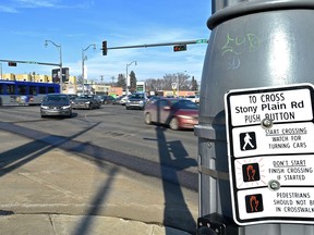 The traffic intersection at 149th Street and Stony Plain Road to illustrate story about increasing costs to West LRT to this area in Edmonton, March 13, 2018. Ed Kaiser/Postmedia