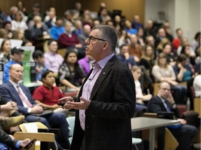 University of Alberta president David Turpin takes part in a campus forum, in Edmonton Wednesday March 28, 2018.