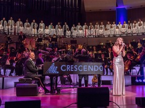 Michelle Rushfeldt performs with John Cameron, left, during the Crescendo concert at the Winspear Centre in Edmonton, AB, on Friday, June 9, 2017. Rob Hislop Photography
