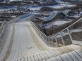 The start platform for the Crashed Ice course that snakes its way from Jasper Avenue down to the bottom of the river valley on Feb. 28.