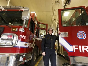 Shirley Benson, Edmonton Fire Rescue Services District Chief at Fire Station 1 in Edmonton, on Wednesday, March 21, 2018.