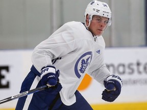 Auston Matthews during Maple Leafs practice at the MasterCard Centre in Toronto on Jan. 23, 2018.