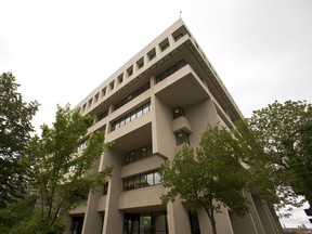 The Edmonton Law Courts, housing provincial courts, family courts, the Court of Appeal and Court of Queen's Bench, is seen in downtown Edmonton, Alta., Monday, June 9, 2014.