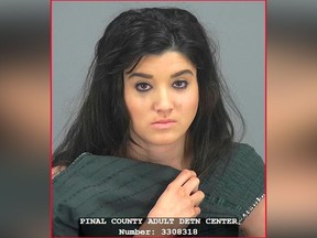 This undated photo provided by the Pinal County Sheriff's office shows Brittany Velasquez. (Pinal County Sheriff's Office via AP)