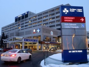 This Feb. 1, 2017 file photo show the exterior of the Ottawa Hospital General Campus in Ottawa.