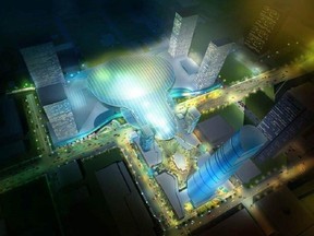 The Rogers Place arena and surrounding Ice District, as envisioned in 2010.  SUPPLIED IMAGES