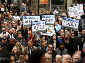 Hundreds came out to the ìRally 4 Resourcesî event in support of the Trans Mountain pipeline at the McDougal Centre in Calgary on Tuesday April 10, 2018.