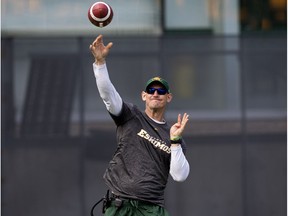 Head Coach Jason Maas takes part in the second day of the Edmonton Eskimos' training camp at Commonwealth Stadium, in Edmonton Monday May 21, 2018.