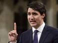 Prime Minister Justin Trudeau stands during question period in the House of Commons on Parliament Hill in Ottawa on Wednesday, March 28, 2018.