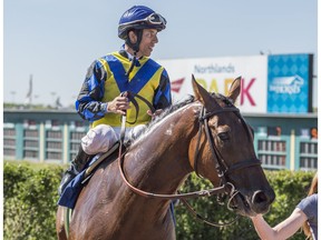 Topper John ridden by Rigo Sarmiento wins by a head over Born in a Breeze and Wilmer Galviz. The Edmonton Journal Handicap horse race was the seventh race at Northlands Park on May 19, 2018 in Edmonton.