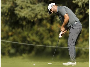 Danny Sahl from Sherwood Park, Alberta, putts during the Syncrude Oil Country Championship at Windermere Golf and Country Club in Edmonton on Thursday, August 3, 2017.