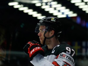 Canada's Connor McDavid skates during the Ice Hockey World Championships group B match between Canada and Germany at the Jyske Bank Boxen arena in Herning, Denmark, on May 15, 2018