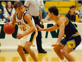 Former University of Alberta Golden Bear basketball player, Greg Badger, left, passed away on June 11, 2018.