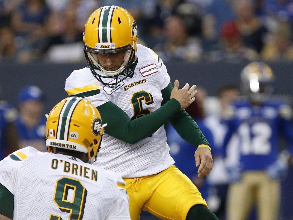 CFL Edmonton Eskimos' recently cut QB was part of elite kicking team