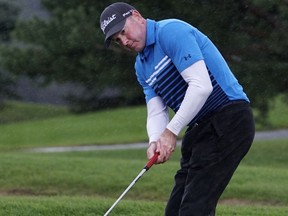 Greg McGarry (Glendale Golf & Country Club, Edmonton) makes a putt during the final round of the PGA Alberta Championship at the Edmonton Petroleum Golf & Country Club on Tuesday August 23, 2016.