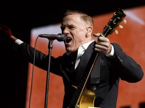 Bryan Adams rocking the downtown arena Friday night.