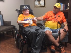 Gerry 'Red' Blackwell, right, and Ron Lakusta, sit in Blackwell's room at CapitalCare Grandview. Edmonton Sun