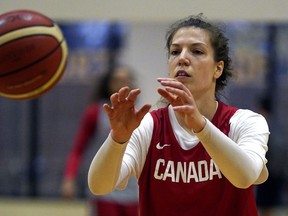 Michelle Plouffe at a Canada Basketball training camp held at the University of Alberta in Edmonton on June 29, 2018. Canada's Senior Women's National Basketball Team will face Turkey in a three-game exhibition series as the Edmonton Grads International Classic returns to the Saville Community Sports Centre in Edmonton on July 4-7.