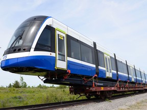 The first train car bound for Edmonton's Valley Line LRT was shipped last week from Bombardier's Kingston, Ont., factory.