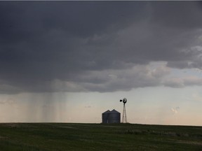 Severe thunderstorm watches were issued Tuesday evening for western portions of Alberta and were moving eastwards.