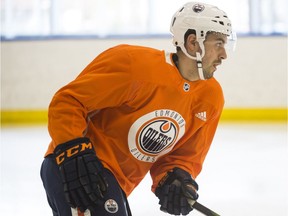 Edmonton Oilers' first-round draft pick Evan Bouchard on June 25, 2018, at Edmonton's Downtown Community Arena during the NHL team's development camp.