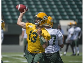 Quarterback Mike Reilly. The Eskimos practice on July 30, 2018 at Commonwealth Stadium ahead of their next home game against Saskatchewan.