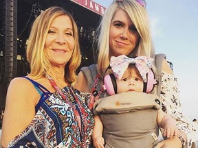 “It was fun to have all three generations at BVJ”: Shaila Schlachter enjoys Big Valley Jamboree with her mother, Marie Collins, and daughter Ember.