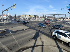 The traffic intersection at 149 Street will soon be looking a lot different with the addition of the Valley Line West LRT, with the possibility of one-way traffic westbound on Stony Plain Road between 149 and 156 Streets.