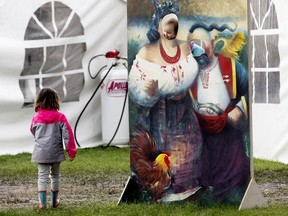 Children play at the Ukraine pavilion during the Edmonton's Heritage Festival in Hawrelak Park over the weekend.