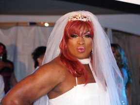 Former Habs enforcer Georges Laraque in drag