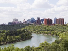 The city skyline, in Edmonton Alta. on Tuesday May 10, 2016. Photo by David Bloom ... Stock photo STK skyline
