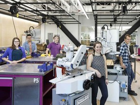 The Engineering Garage at the University of Alberta is a 6,000-square-foot space that houses 11 commercial grade 3-D printers, laser cutters, water jet cutter, metal lathes and CNC machines, shown on Friday, Sept. 21, 2018.