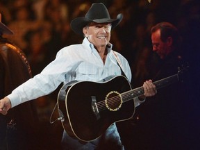 Country singer George Strait performs at the Prudential Center in Newark, N.J., on March 1, 2014.