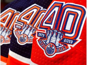 Edmonton Oilers 40th anniversary patch for upcoming season.
