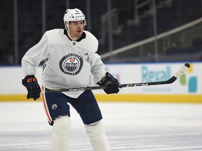Defenceman Kevin Gravel during a training camp scrimmage at Rogers Place in Edmonton, September 14, 2018.