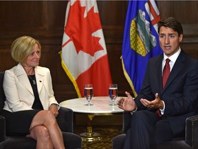 Alberta Premier Rachel Notley meets with Prime Minister Justin Trudeau at the Fairmont Hotel Macdonald in Edmonton, September 5, 2018. Ed Kaiser/Postmedia