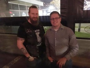 UCP nomination candidates running in Edmonton-West Henday faced criticism after the Soldiers of Odin Edmonton chapter posted pictures of candidates posing with group members at a UCP pub night.  Facebook ORG XMIT: y03ZFxWQf2chqBlfHwiA
