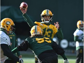 Edmonton Eskimos quarterback Mike Reilly during practice at Commonwealth Stadium in Edmonton, October 29, 2018.