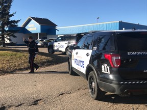 Edmonton police were investigating at the Royal Gardens Community League on Sunday Oct. 21, 2018.