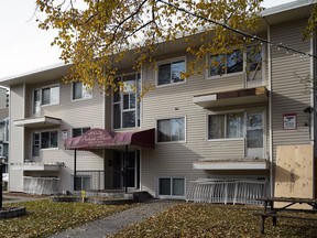 Police are investigating a suspicious death at the Parkside Manor apartments located at 10220-115 Street in Edmonton on Sunday October 14, 2018.