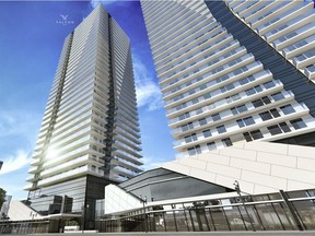 Council approved a rezoning request Wednesday, Oct. 10, 2018, to allow these twin towers by Langham Developments.