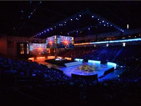 A general view shows the lower bracket finals match of the Rocket League Championship Series World Championship at the Orleans Arena on Nov. 11, 2018 in Las Vegas, Nevada.