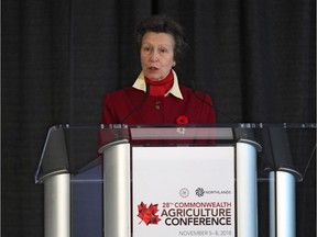 HRH The Princess Royal, Princess Anne Windsor, opens the 28th Agriculture Conference at the Northlands Expo Centre in Edmonton on Nov. 6, 2018. Photo by David Bloom.