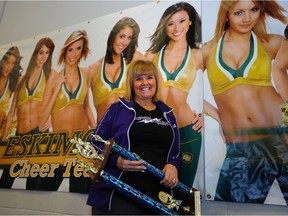 Victoria School Cheerleading team won the nationals on the weekend and this is there head coach Dianne Greenough's last go as coach of the team. Dianne has a large number of trophies and banners from the teams wins throughout the year on display in her new gym in Edmonton, May 16, 2012.