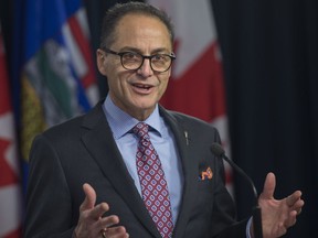 Alberta Finance Minister Joe Ceci released the government's 2018-19 second-quarter fiscal update and economic statement on Friday, Nov. 30, 2018 in Edmonton.