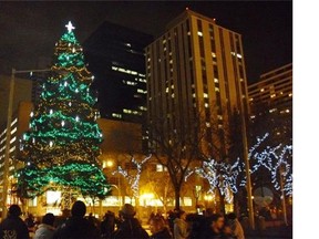 The Christmas tree in Churchill Square is a sign that the holidays aren’t far away.