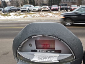 File photo of a parking meter at the U of A Edmonton, November 27, 2018. Ed Kaiser/Postmedia