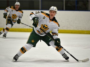 Tyler Soy joined the University of Alberta Golden Bears for an exhibition game against the NAIT Ooks on Friday Dec. 28, 2018 at the NAIT Arena after a stint with the Tulsa Oilers of the ECHL.