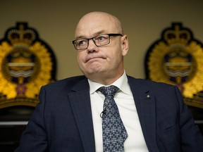 Dale McFee, the incoming chief of the Edmonton Police Service, speaks at a news conference held at police headquarters in Edmonton on Wednesday Dec. 12, 2018.